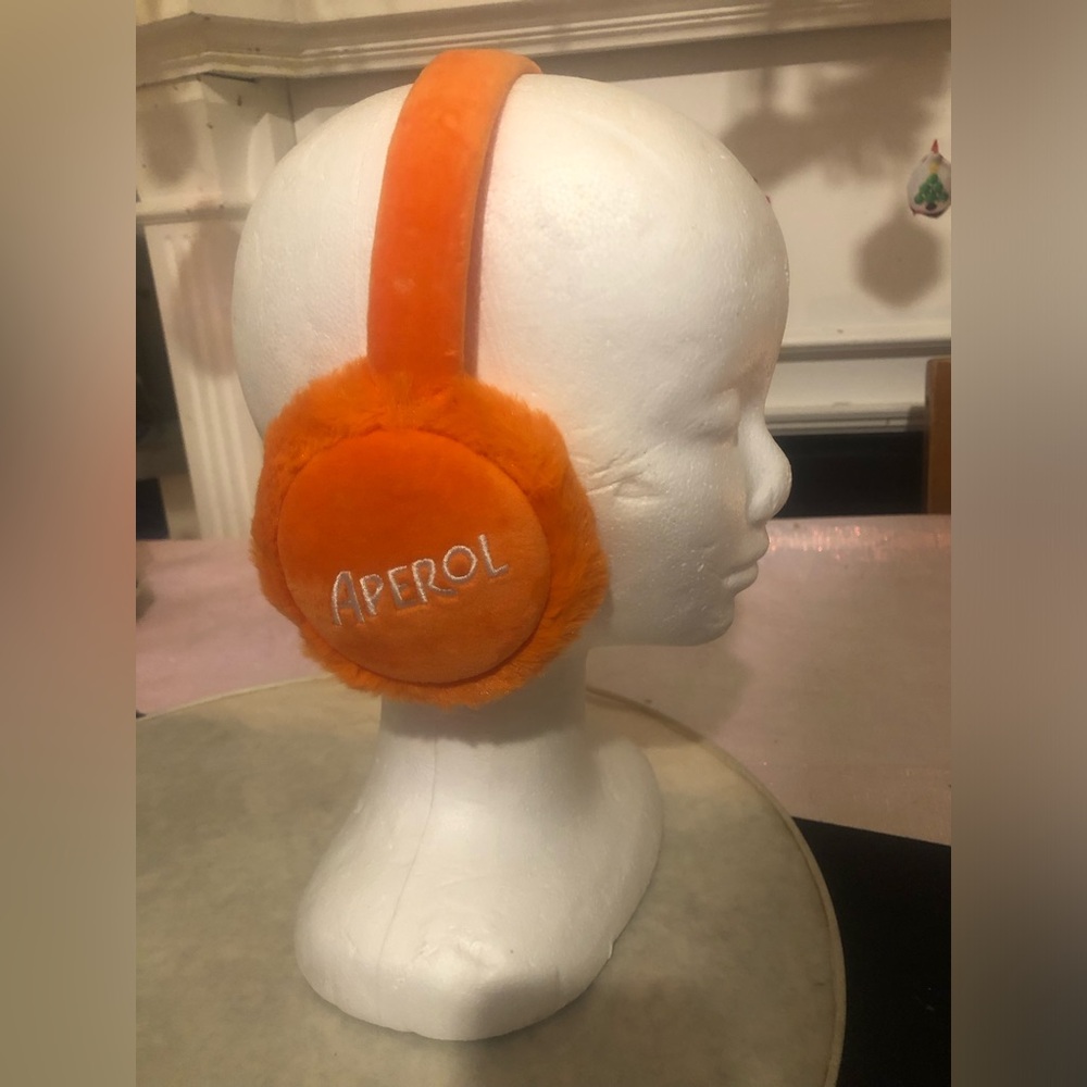 Orange warm fuzzy apérol unisex earmuffs
